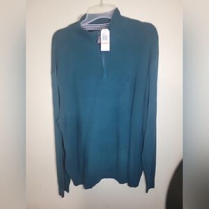 Nautica Teal Quarter-Zip Sweater
